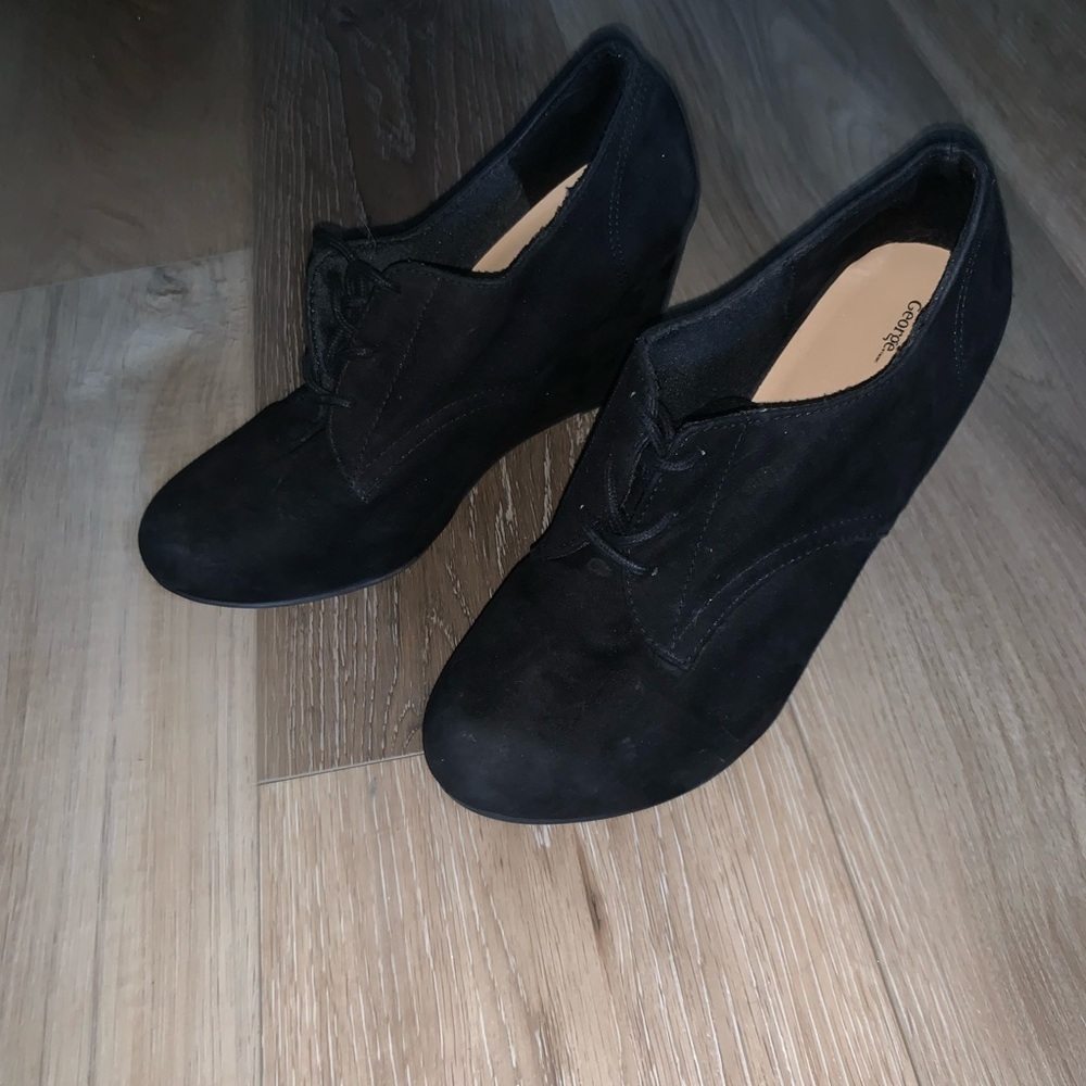 Women's Black Wedge Ankle Boots